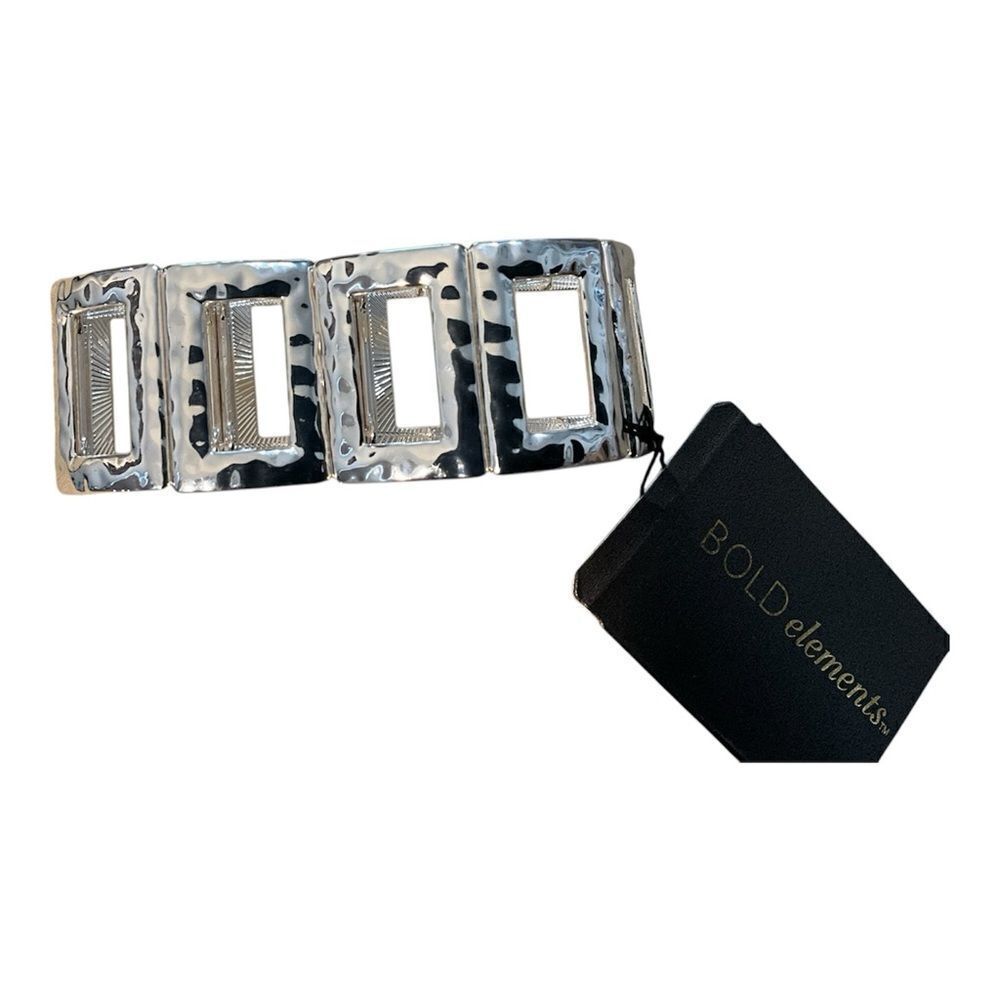 Bold Elements silver tone stretch bracelet. NWT